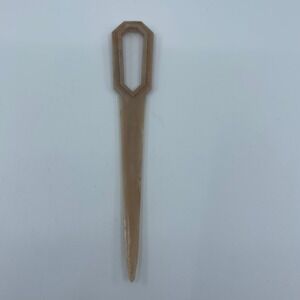 Vintage Lucite‎ Letter Opener Octagonal Handle Geometric beige 7"